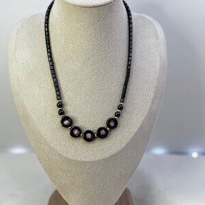 Hematite and Cats Eye Necklace